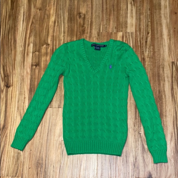 Ralph Lauren Green V-Neck Sweater size S - Picture 1 of 7